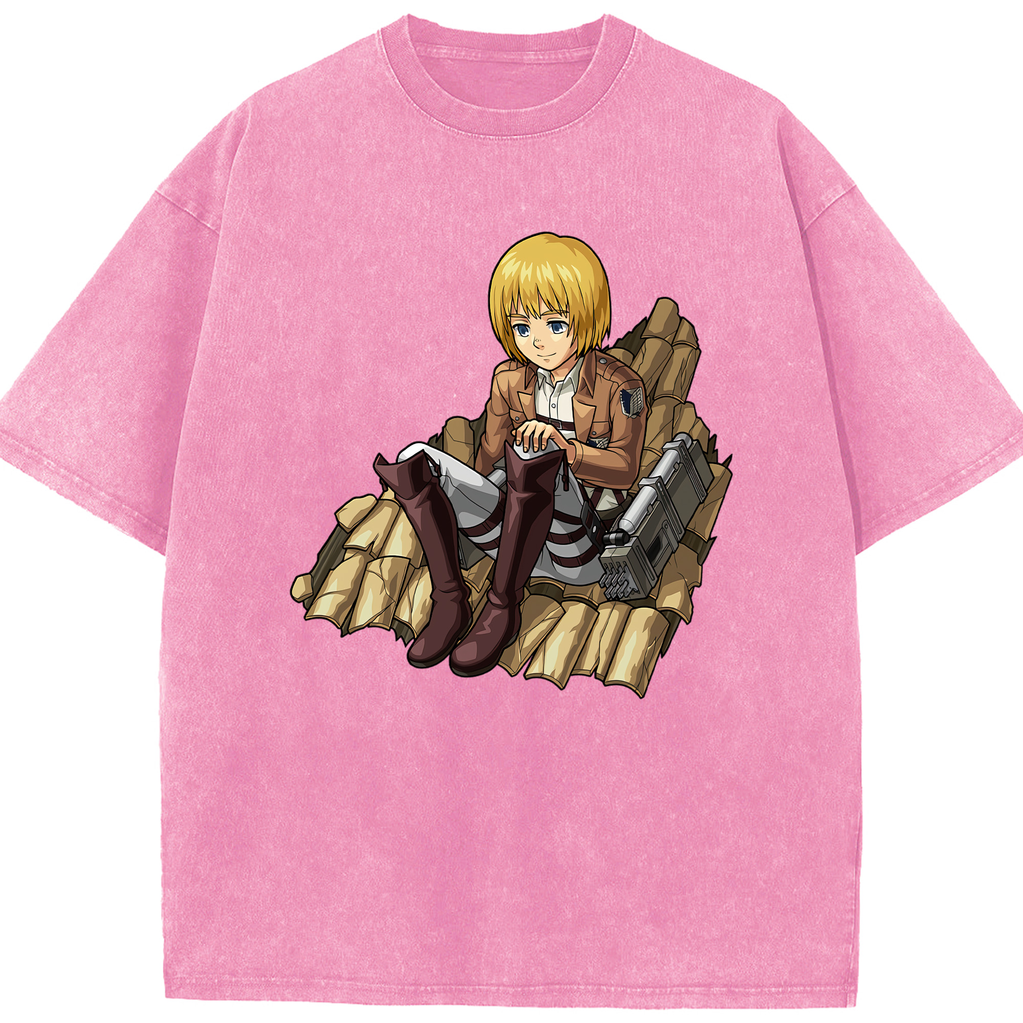 （画像用） 進撃の巨人 アルミン·アルレルト Attack on Titan Armin Arlert 綿100% ヴィンテージ風 半袖Tシャツ（フロントプリント）